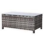 Milan Range Long Side Table in Grey Rattan Weave
