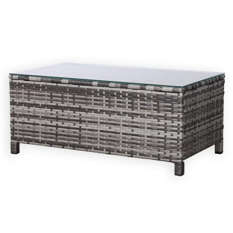 Milan Range Long Side Table in Grey Rattan Weave