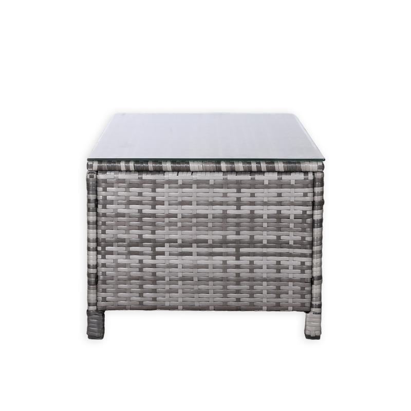 Milan Range Long Side Table in Grey Rattan Weave