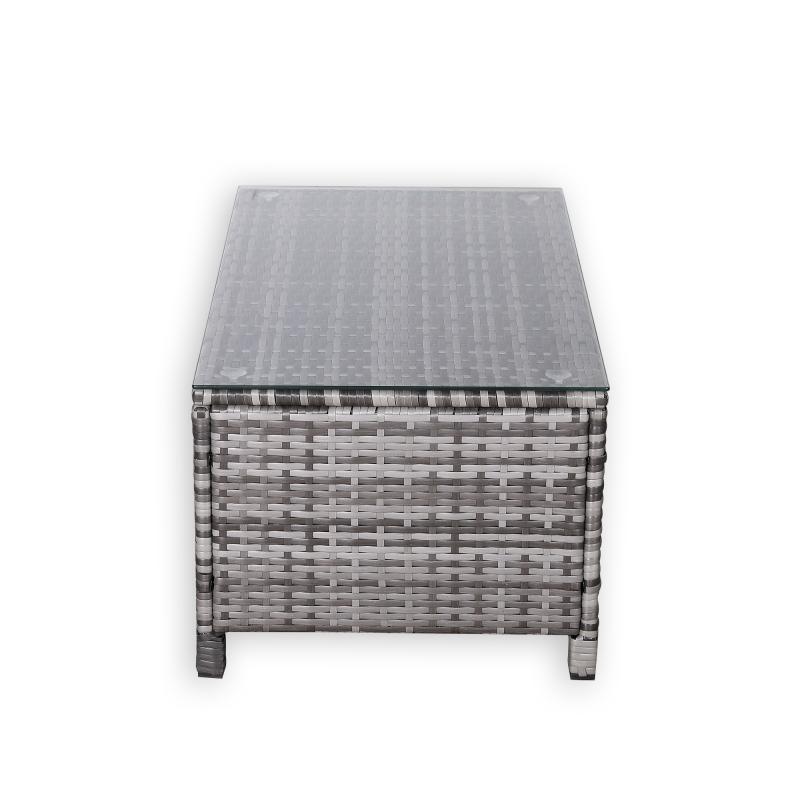 Milan Range Long Side Table in Grey Rattan Weave