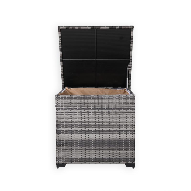 Milan Range Square Storage Box in Grey Rattan Weave