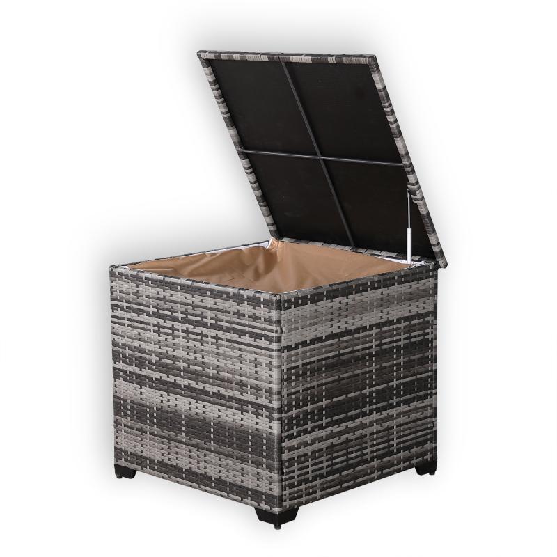 Milan Range Square Storage Box in Grey Rattan Weave