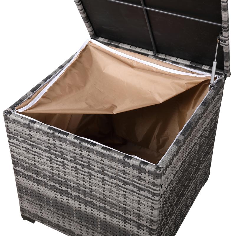 Milan Range Square Storage Box in Grey Rattan Weave
