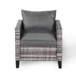 Milan Range Single Arm Chair in Grey Rattan and Grey Cushions