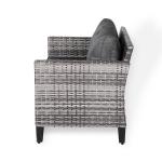 Milan Range 3-Seater Sofa in Grey Rattan and Grey Cushions