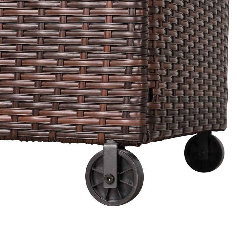 Milan Range Large Storage Box  in Grey / Brown Rattan Weave