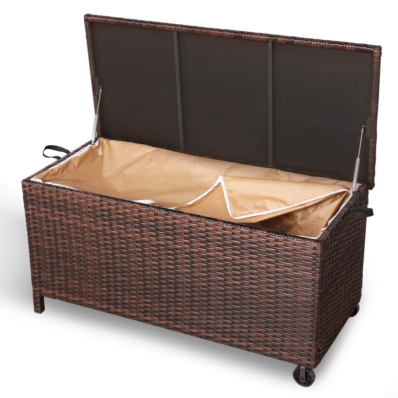 Milan Range Large Storage Box  in Grey / Brown Rattan Weave