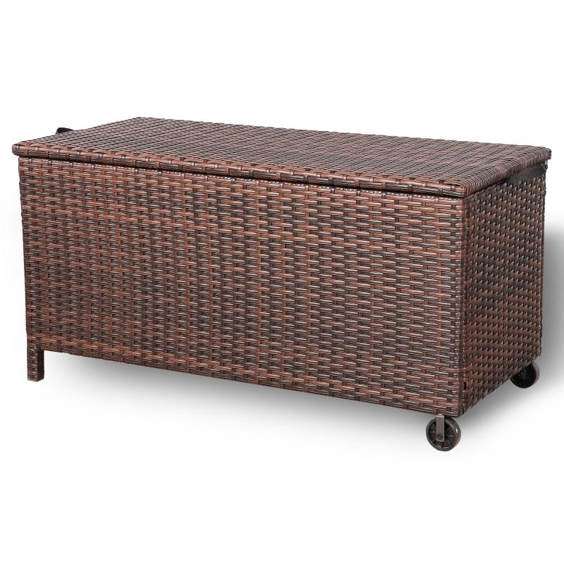 Milan Range Large Storage Box  in Grey / Brown Rattan Weave