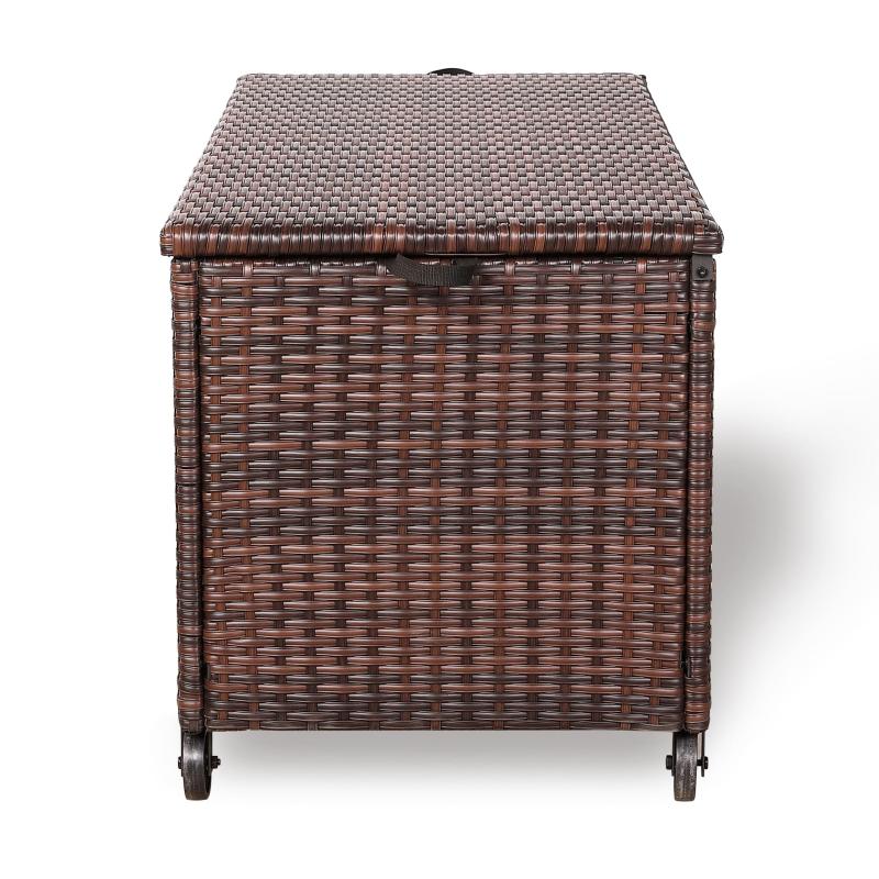 Milan Range Large Storage Box  in Grey / Brown Rattan Weave