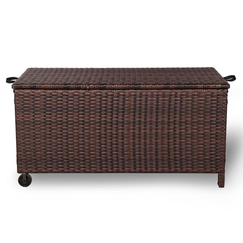 Milan Range Large Storage Box  in Grey / Brown Rattan Weave