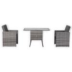 Bali Range Rattan Furniture Set for Balcony Poolside in Grey Rattan