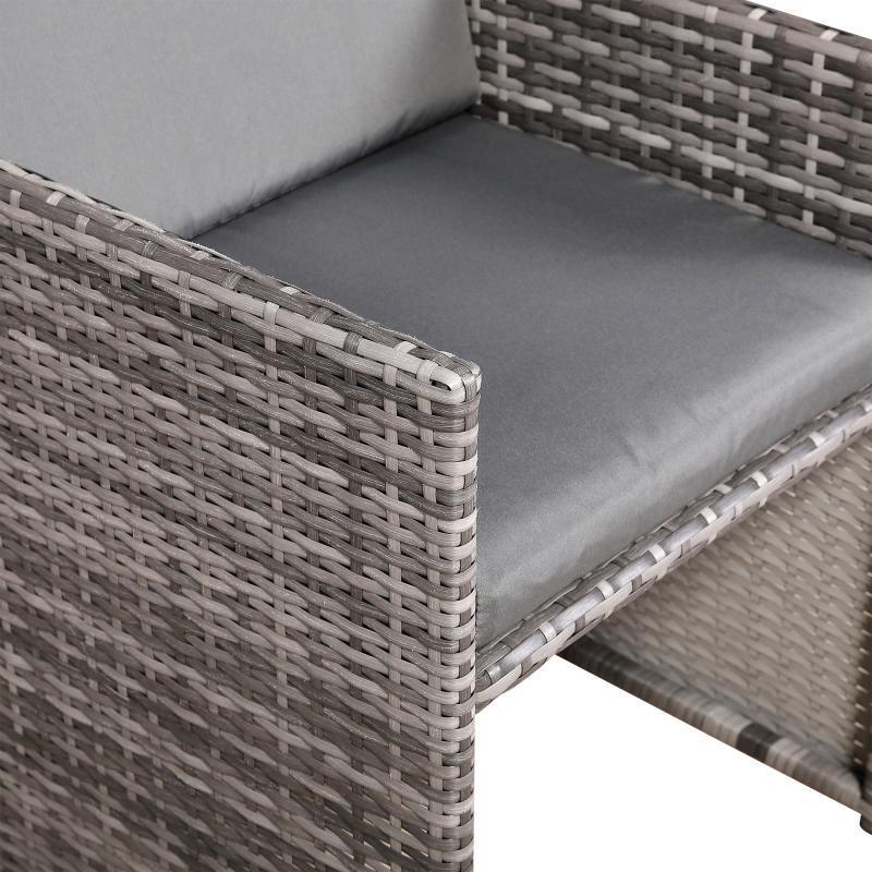 Bali Range Rattan Furniture Set for Balcony Poolside in Grey Rattan