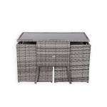Bali Range Rattan Furniture Set for Balcony Poolside in Grey Rattan