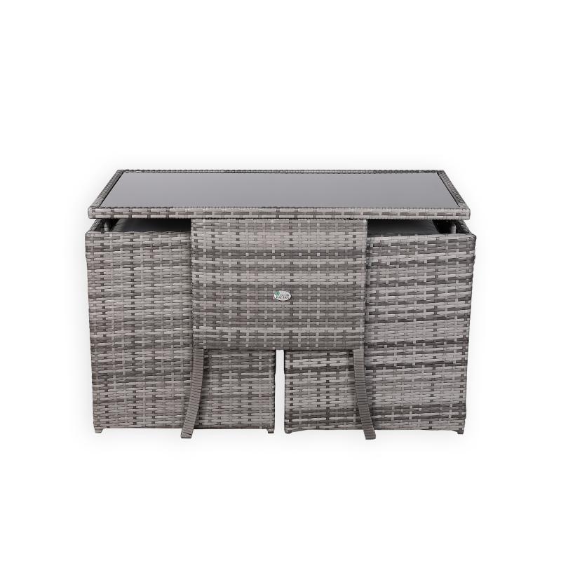 Bali Range Rattan Furniture Set for Balcony Poolside in Grey Rattan