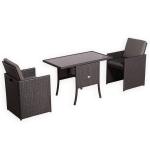 Burford Range Rattan Furniture Set for Balcony Poolside in Brown Rattan