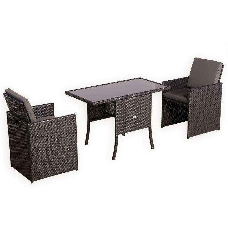 Burford Range Rattan Furniture Set for Balcony Poolside in Brown Rattan