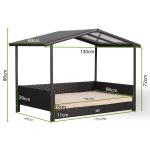 Telluria Mice Wicker Raised Dog House /Rattan Dog Bed for Indoor/Outdoor with Weatherproof Roof and Removable Cushion Lounge in Brown Weave(Z4-Large)