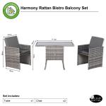 Bali Range Rattan Furniture Set for Balcony Poolside in Grey Rattan