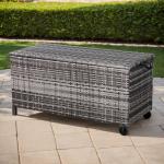 Milan Range Large Storage Box  in Grey / Brown Rattan Weave