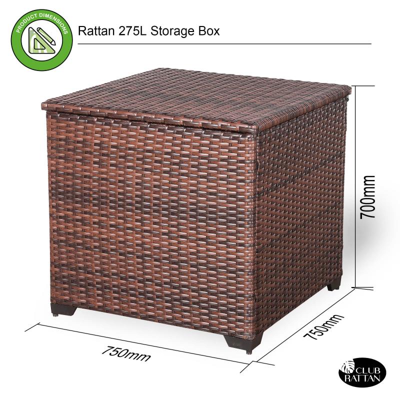 Milan Range Square Storage Box in Grey Rattan Weave