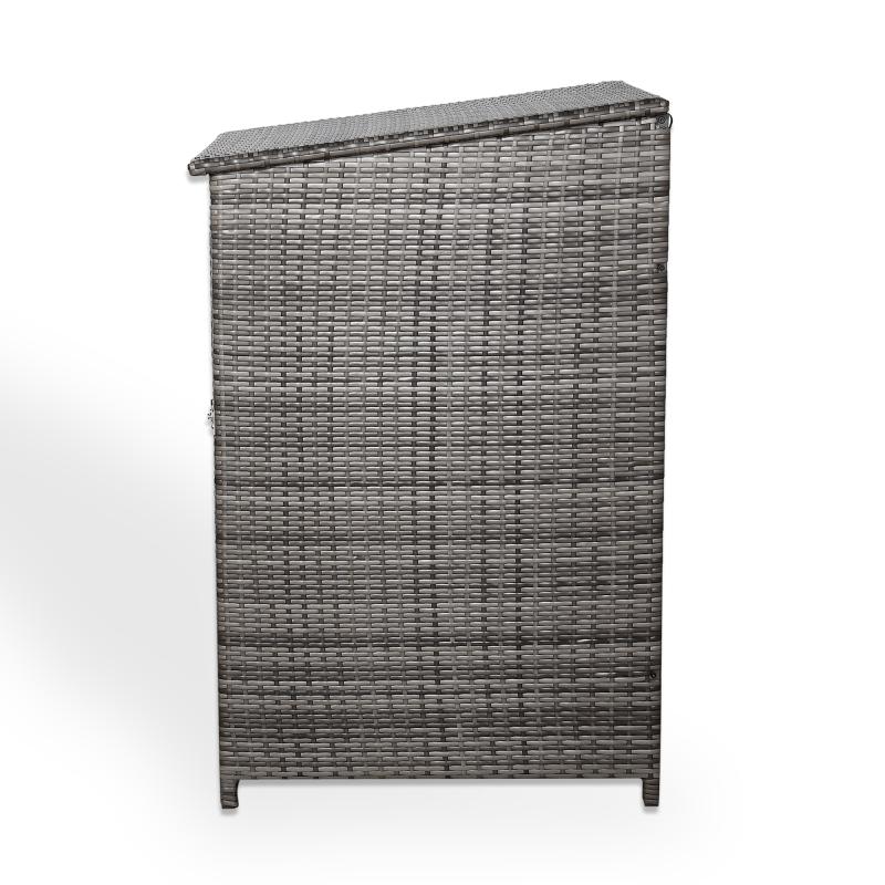 Maldives wheelie bin shed / store in Grey Rattan Weave (WBS-1G)